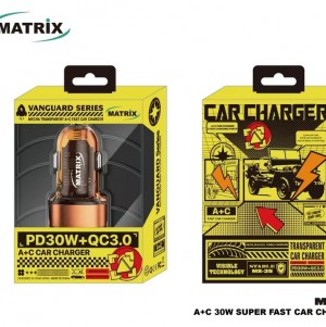 MX35 : شاحن سيارة ماتريكس فائق السرعة - قوة PD 30W + QC 3.0